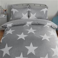 Argos Home Fleece Stars Grey & White Bedding Set - Double