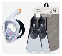 Decathlon Easybreath Mask and Fins Snorkelling Set UK 11-12