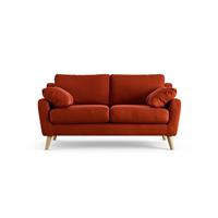 Habitat Ivor Velvet 2 Seater Sofa - Orange - Ash Leg