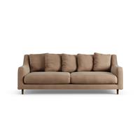 Habitat Swift Velvet 3 Seater Sofa - Latte - Dark Leg
