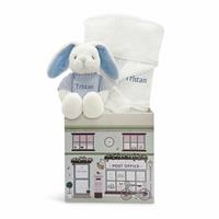 Babyblooms Personalised Little Bunny And Bathrobe Gift Hamper - Blue