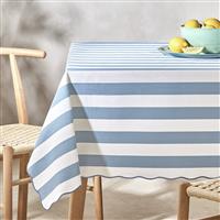 Habitat Wavy Wipe Clean Tablecloth - Blue & White