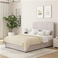 Aspire Taylor Kingsize Velvet End Lift Ottoman Bed - Silver