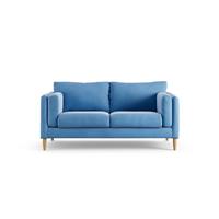 Habitat Newington Velvet 2 Seater Sofa -Sky Bl ue - Ash Leg