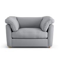 Habitat Wynn Fabric Cuddle Chair - Grey - Ash Leg