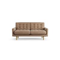 Habitat Fenner Velvet 2 Seater Sofa - Latte - Ash Leg