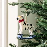 Habitat Single Sledging Zebra Christmas Hanging Decoration