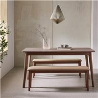 Habitat Skandi Walnut Dining Table & 2 Walnut Benches