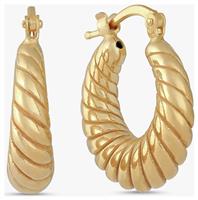 Revere 9ct Gold Plated Sterling Silver Twisted Hoop Earrings