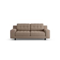 Habitat Hendricks Fabric 2 Seater Sofa - Biscuit - Black Leg