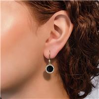 DKNY Crystal Set Gold and Black Colour Drop Earrings