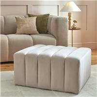 Argos Home Letti Velvet Footstool - Latte