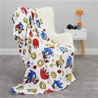 Sonic the Hedgehog Fleece Throw - White - 100x150cm
