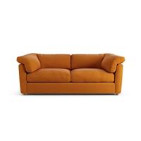 Habitat Wynn Fabric 3 Seater Sofa - Orange - Ash Leg