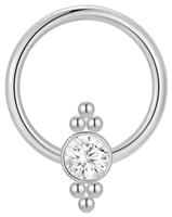With Bling Titanium Cubic Zirconia Full Cluster Daith Hoop