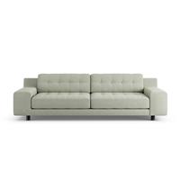 Habitat Hendricks Fabric 4 Seater Sofa -Sage Green-Black Leg