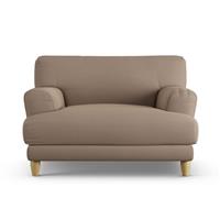 Habitat Askem Fabric Cuddle Chair - Biscuit - Ash Leg