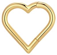 With Bling Titanium Gold PVD Coating Heart Daith Earring