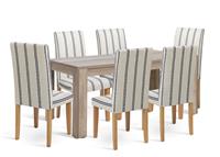 Argos Home Preston Extending Oak Dining Table &6 White Chair