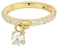With Bling Titanium Cubic Zirconia Helix Hoop Earring