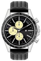 Spirit Men's Black Sunray Dial Black Strap Watch