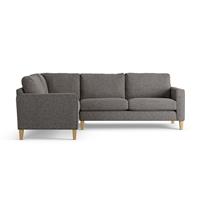 Habitat Flint Fabric Left Hand Corner Sofa- Charcoal-Ash Leg