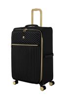 IT Luggage 8 Wheel Soft Suitcase - Black, Medium