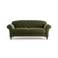 Habitat Brooker Velvet 3 Seater Sofa - Green - Dark Leg