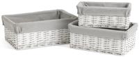 Habitat Pack of 3 Wicker Storage Basket - White