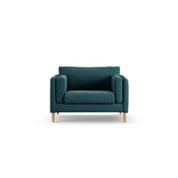 Habitat Newington Fabric Cuddle Chair - Teal - Ash Leg