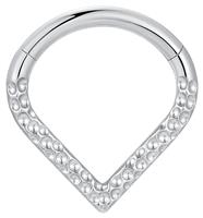 With Bling Titanium Chevron Daith Hoop Earring