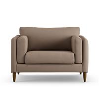 Habitat Newington Fabric Cuddle Chair - Biscuit - Dark Leg