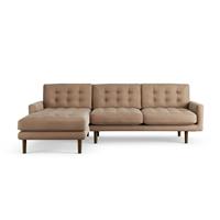 Habitat Fenner Left Hand Corner Sofa - Latte - Dark Leg