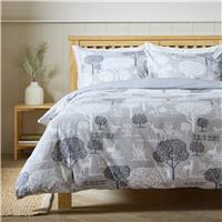 Argos Home Cotton Landscape Grey Bedding Set - Single