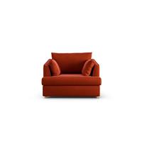 Habitat Holmfirth Velvet Cuddle Chair - Burnt Orange