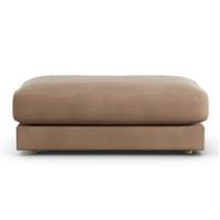 Habitat Ayr Velvet Footstool - Latte