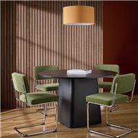 Habitat Arelo Black Dining Table & 4 Green Chairs