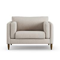 Habitat Newington Fabric Cuddle Chair - Natural - Dark Leg