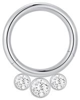 With Bling Titanium Cubic Zirconia Daith Hoop Earring