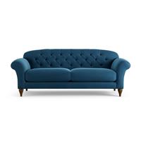 Habitat Brooker Velvet 4 Seater Sofa - Ink Blue - Dark Leg