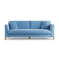 Habitat Aston Velvet 4 Seater Sofa - Sky Blue - Ash Leg