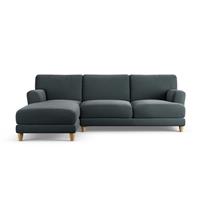 Habitat Askem Fabric Left Hand Corner Sofa -Charcoal-Ash Leg