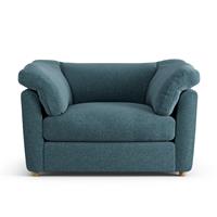 Habitat Wynn Fabric Cuddle Chair - Blue - Ash Leg