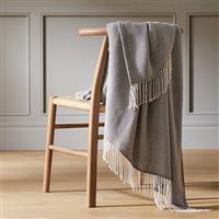 Habitat Herringbone Throw - Charcoal - 125x150cm
