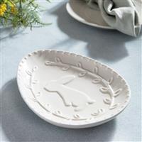 Home Bunny Egg Shaped Ceramic Side Plate -White