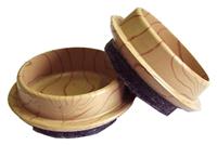 Felt Gard Castor Cups 44mm Wood Effect - 4 pack