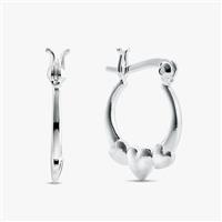 Revere Sterling Silver Triple Heart Creole Hoop Earrings