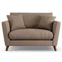 Habitat Lomond Fabric Cuddle Chair - Biscuit - Dark Leg