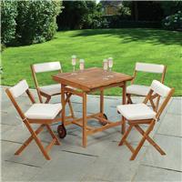 Greenhurst Seaford 4 Seater Folding Wooden Patio Set