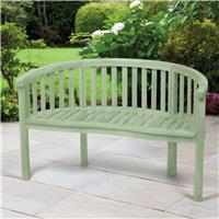 Greenhurst Banana 2 Seater Wooden Garden Bench - Sage Green
